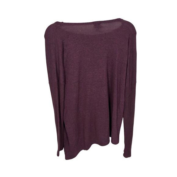 Evereve Peyton Jensen Asymmetric Sweater Burgundy Eggplant Casual Comfort Lounge - Picture 4 of 4